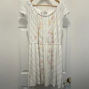 LC Lauren Conrad White Flower Print Dress Size XXL